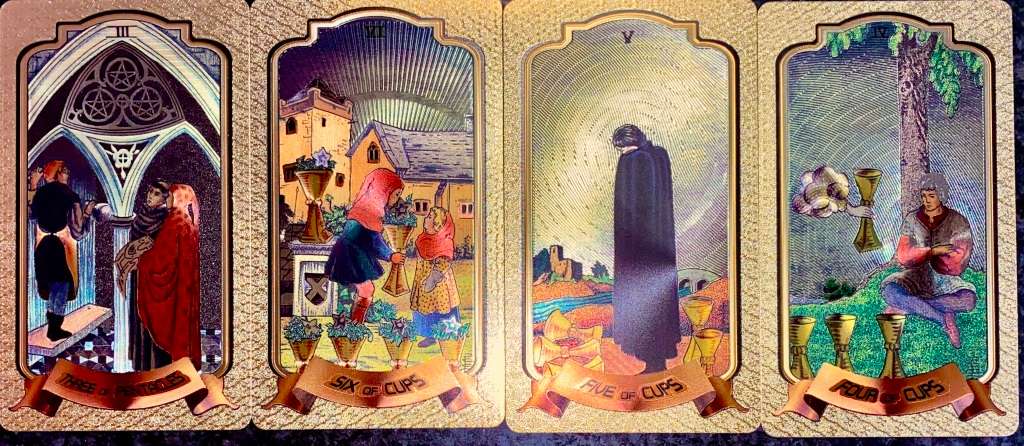 TAROT CARDS & PLAYING CARDS - FULL PACK OF 78 COLORIZED GOLD FOIL999 CARDS - AMAZING ART - IN BOX