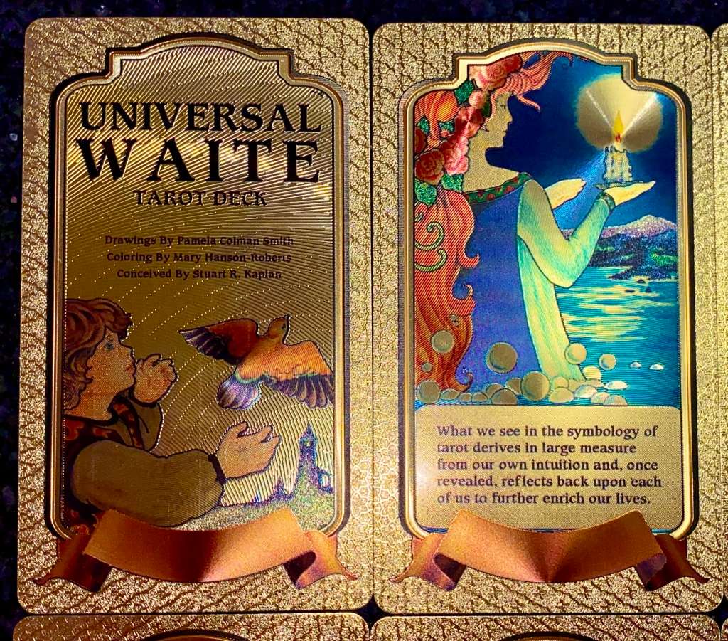 TAROT CARDS & PLAYING CARDS - FULL PACK OF 78 COLORIZED GOLD FOIL999 CARDS - AMAZING ART - IN BOX