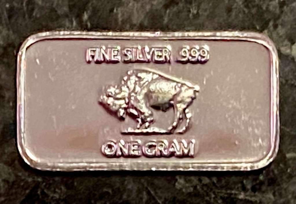 U S A -- BUFFALO BAR + CERT - UNITED STATES OF AMERICA - 1 GRAM FINE SILVER BAR
