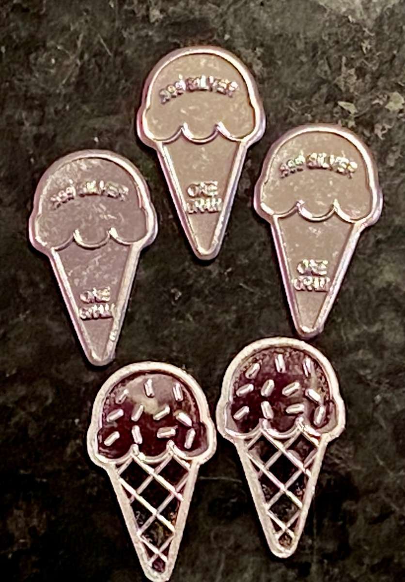 999 SILVER -- ICE CREAM CONES -- 1 GRAM FINE SILVER (YOU ARE BIDDING ON ONE ICE CREAM)