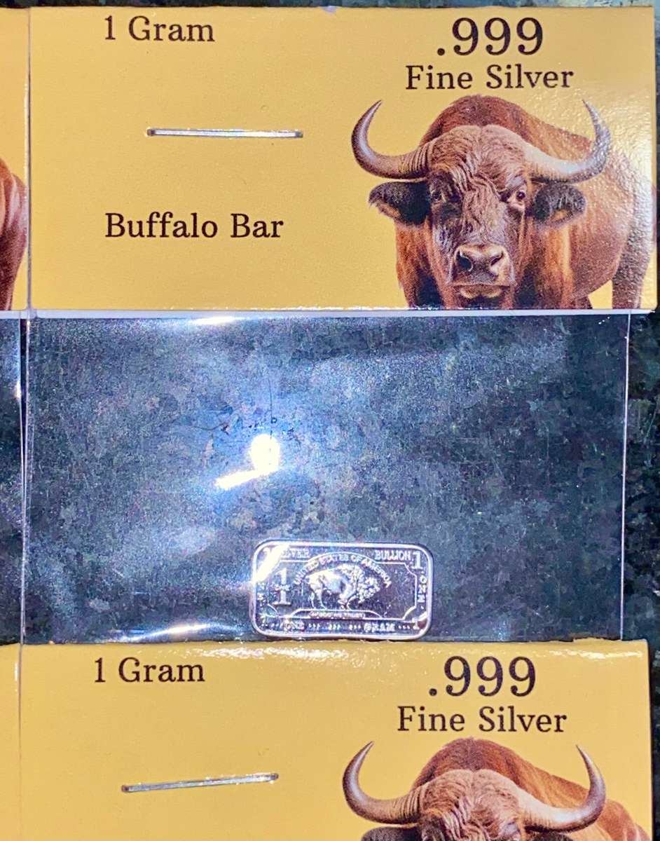 U S A -- BUFFALO BAR + CERT - UNITED STATES OF AMERICA - 1 GRAM FINE SILVER BAR