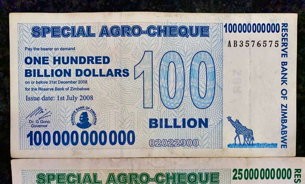 ZIMBABWE SET 100 BILLION DOLLARS, 25 BILLION DOLLARS & AA 5 BILLION DOLLAR 2008(1 BID TAKES ALL)