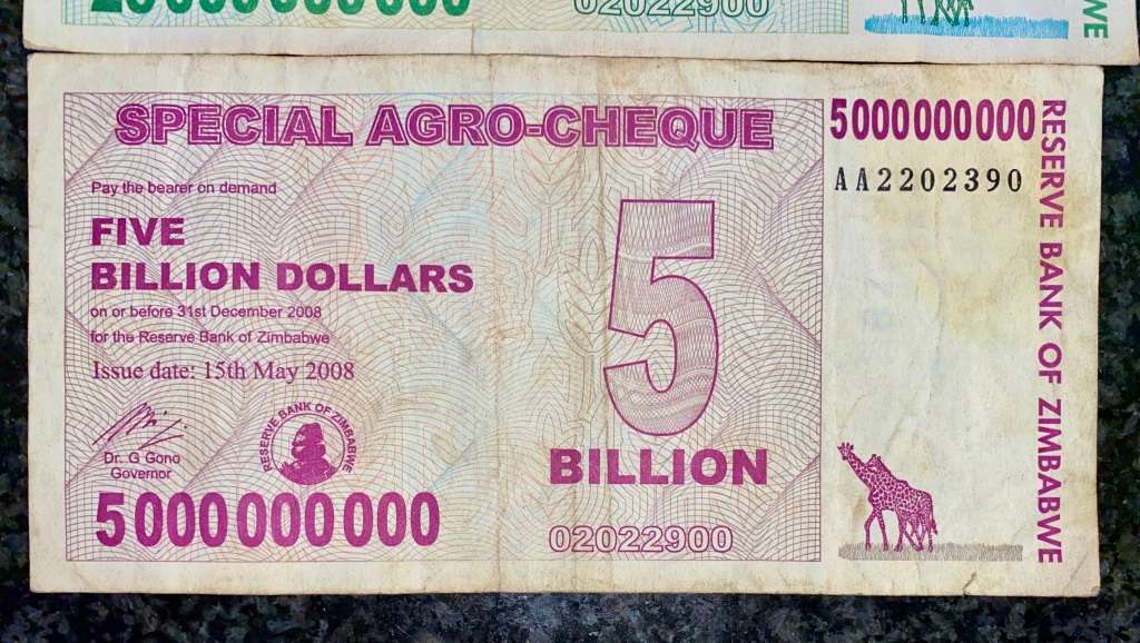 ZIMBABWE SET 100 BILLION DOLLARS, 25 BILLION DOLLARS & AA 5 BILLION DOLLAR 2008(1 BID TAKES ALL)