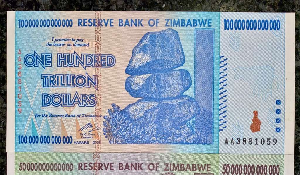 ZIMBABWE FULL SET TRILLION DOLLARS + REPLACEMENT 20 TRILLION ZA 100 TRILLION TO 10 TRILLION 2008 UNC