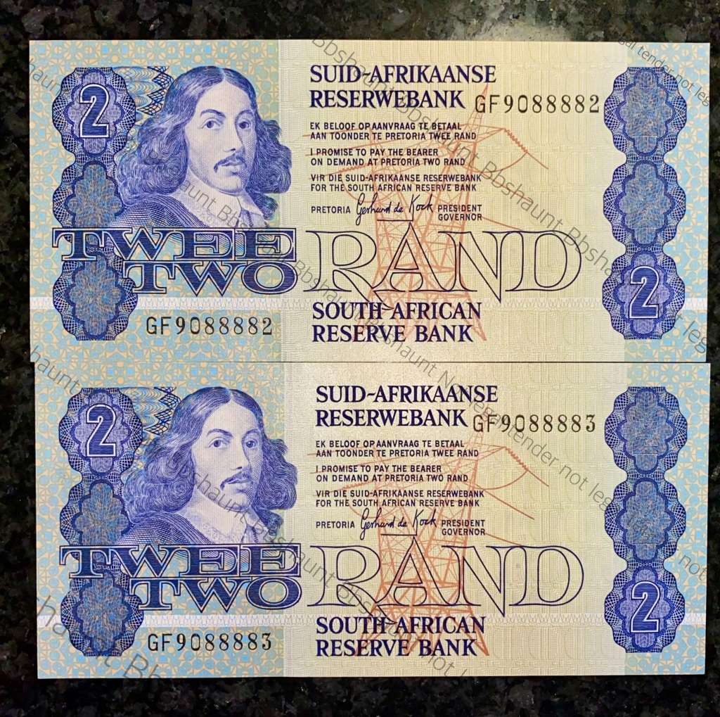 GPC DE KOCK R2 IN SEQUENCE GF9088883-882 UNC 3RD ISSUE 1984(1 BID TAKES ALL)