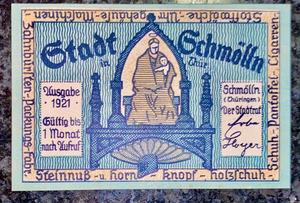GERMANY 50 PFENNIG - SCHMOLLN - 1921 UNC NOTGELD (EMERGENCY MONEY) - AMAZING ART