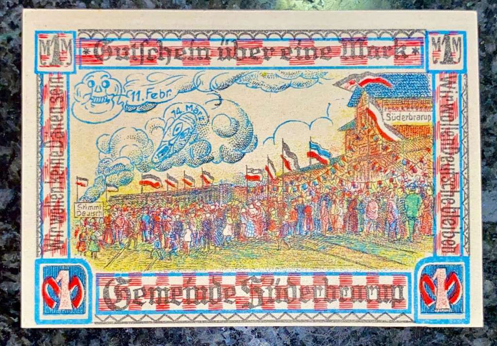 GERMANY 1 MARK - SUDERBRARUP - 1920 UNC NOTGELD (EMERGENCY MONEY) - AMAZING ART