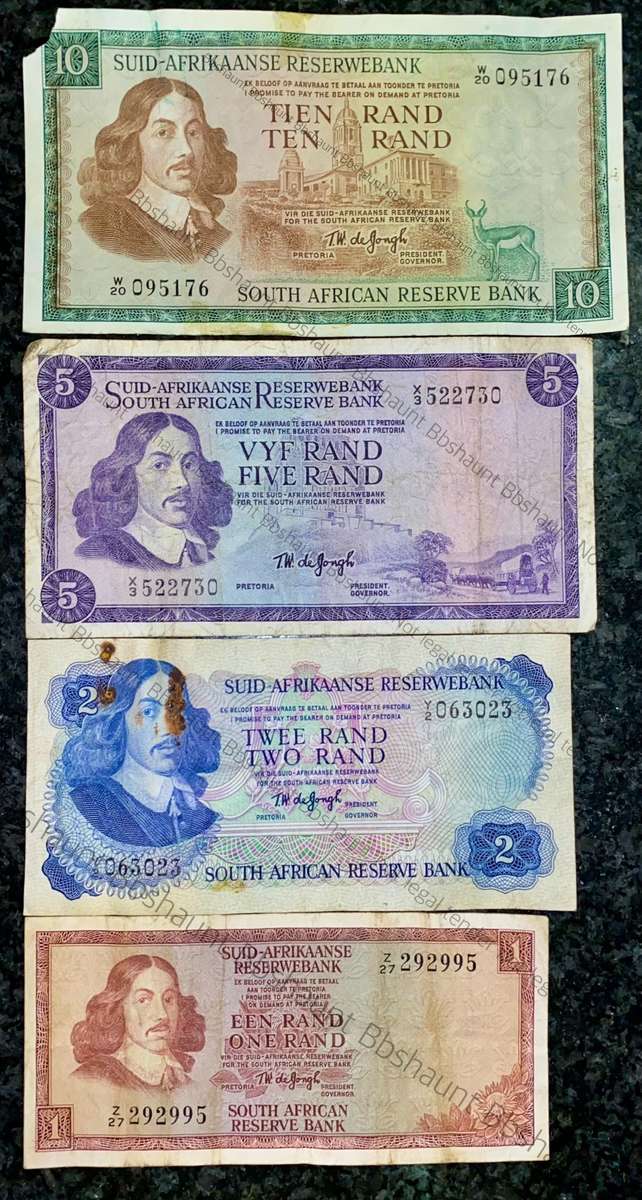 COMPLETE SET REPLACEMENT NOTES TW DE JONGH R10 -W20, R5 -X3, R2 -Y2 & R1 -Z27 -- 1967-1975