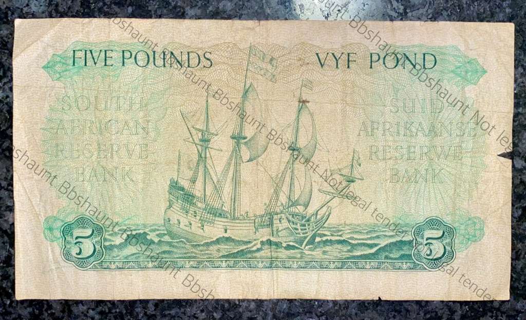 MH DE KOCK 5 POUND 27-01-1958 E/A 3RD ISSUE C63 VAN RIEBEECK WTM