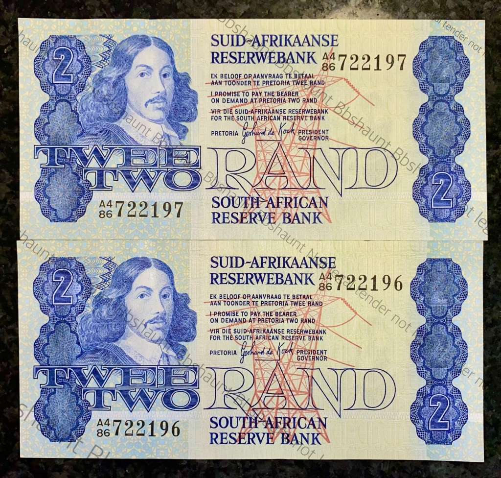 GPC DE KOCK R2 IN SEQUENCE A486 /722196-197 UNC 2ND ISSUE 1981(1 BID TAKES ALL)