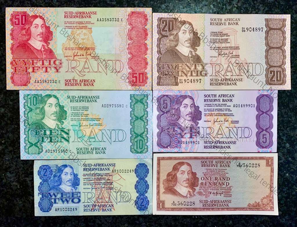 COMPLETE SET OF GPC DE KOCK & DECIMALS R50AA TO R2A - 1980s (R1A TW DE JONGH 1975) 1 BID TAKES ALL)