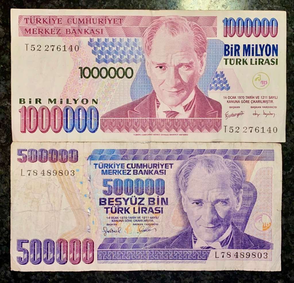TURKEY SET 1000000 LIRASI & 500000 LIRSAI 1970(1 BID TAKES ALL)