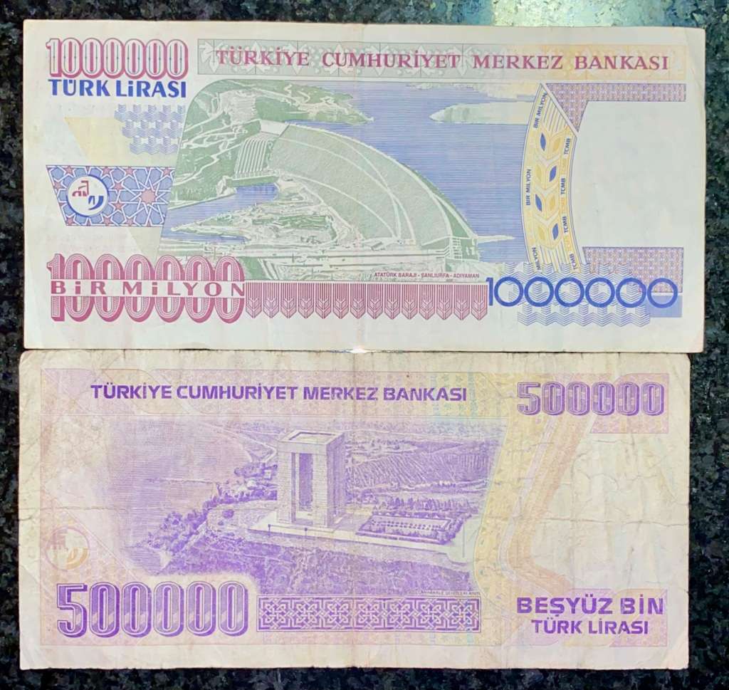 TURKEY SET 1000000 LIRASI & 500000 LIRSAI 1970(1 BID TAKES ALL)