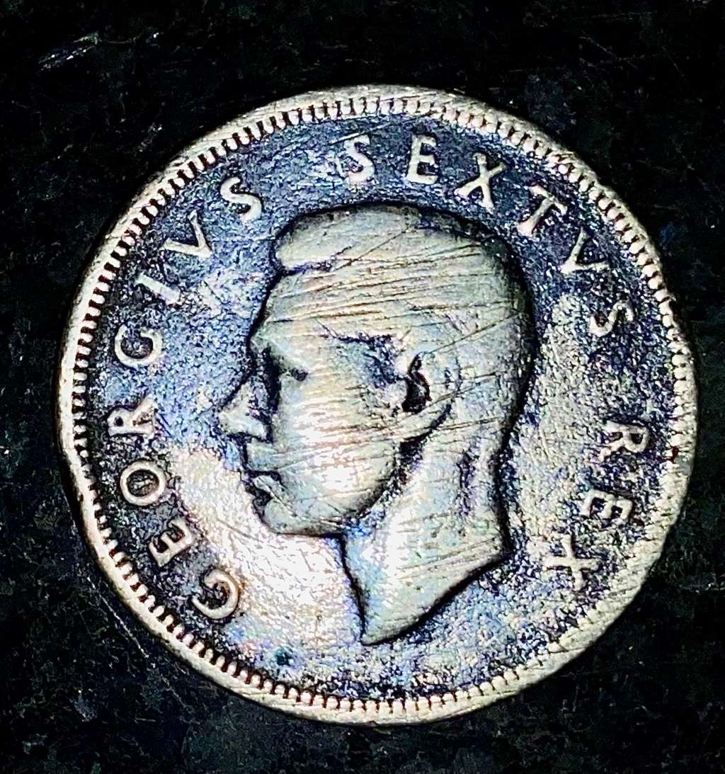 S A UNION SILVER 2 SHILLING 1949 SILVER 80%
