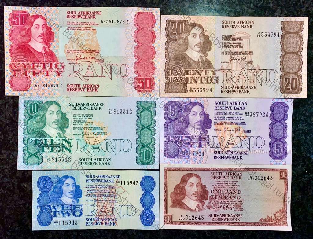 COMPLETE SET OF GPC DE KOCK & DECIMALS R50 TO R2A GOOD CONDITION 1980s(R1A TW DE JONGH 1975)