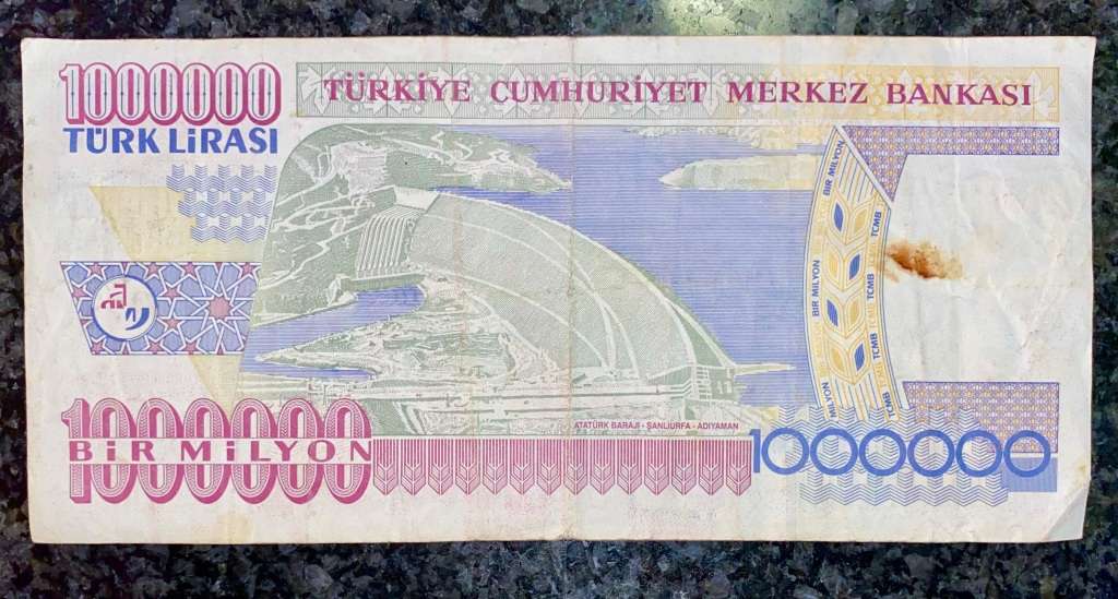 TURKEY 1000000 LIRARI 1970