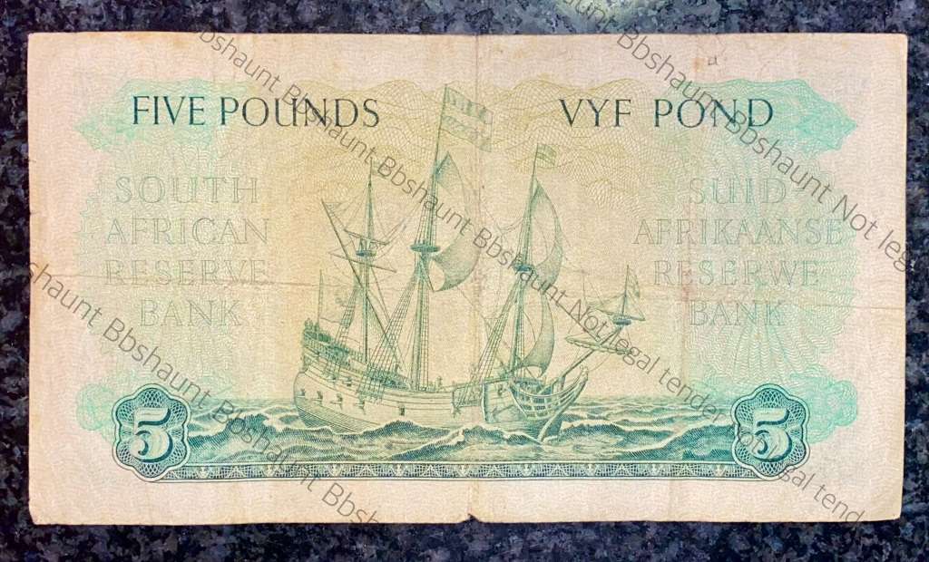 MH DE KOCK LOW NO 5 POUND 1ST SEPTEMBER 1950 C12 /005564 A/E 2ND ISSUE VAN RIEBEECK WTM