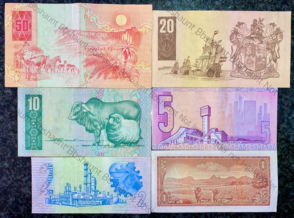COMPLETE SET OF GPC DE KOCK & DECIMAL R50 TO R2 GOOD CONDITION 1980s(R1 DE JONGH 1967(1 BID TAKES AL