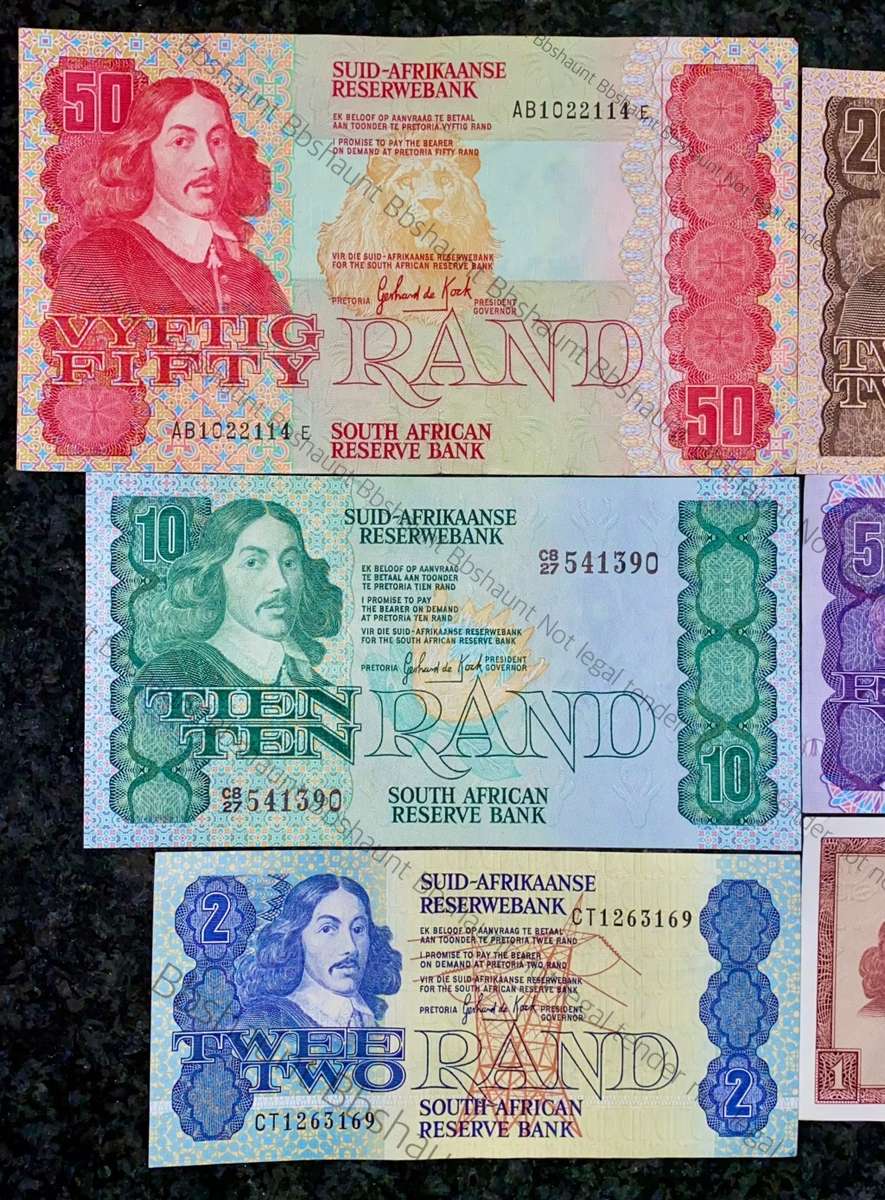 COMPLETE SET OF GPC DE KOCK & DECIMALS R50 TO R2 GOOD CONDITION 1980s(R1 TW DE JONGH (1 BID TAKES AL