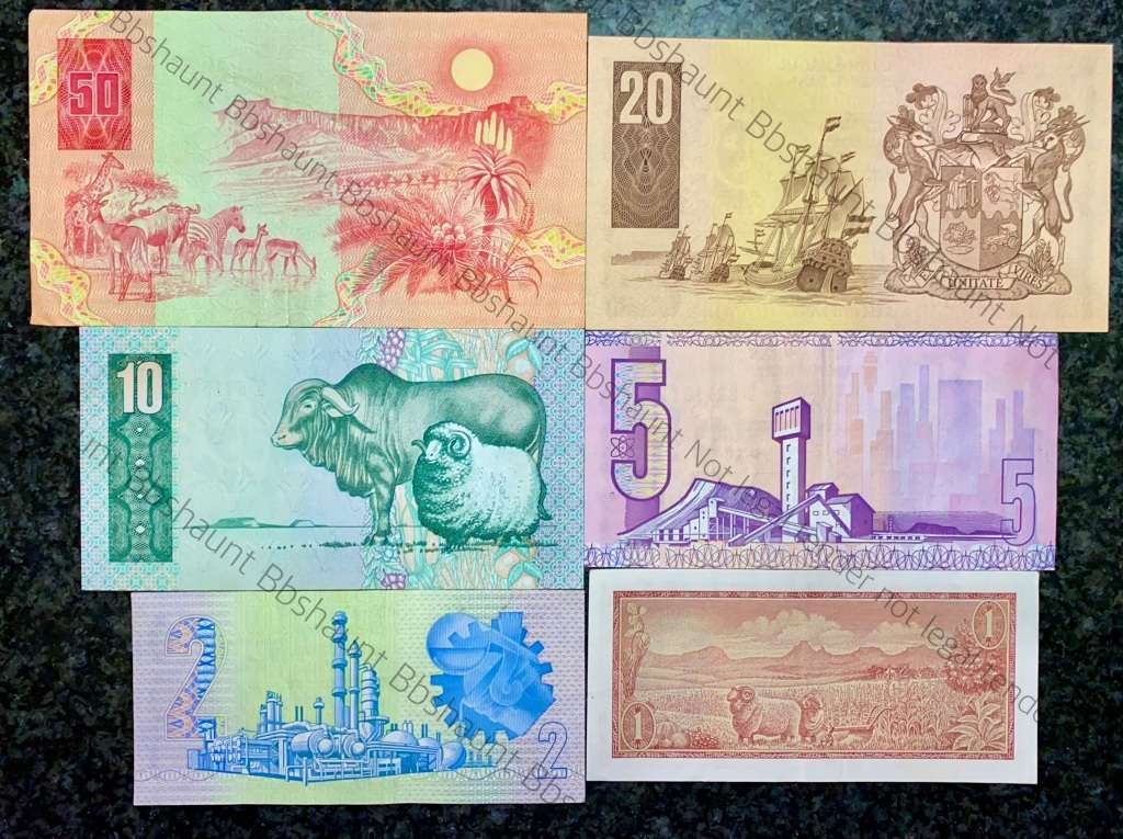 COMPLETE SET OF GPC DE KOCK & DECIMALS R50 TO R2 GOOD CONDITION 1980s(R1 TW DE JONGH (1 BID TAKES AL