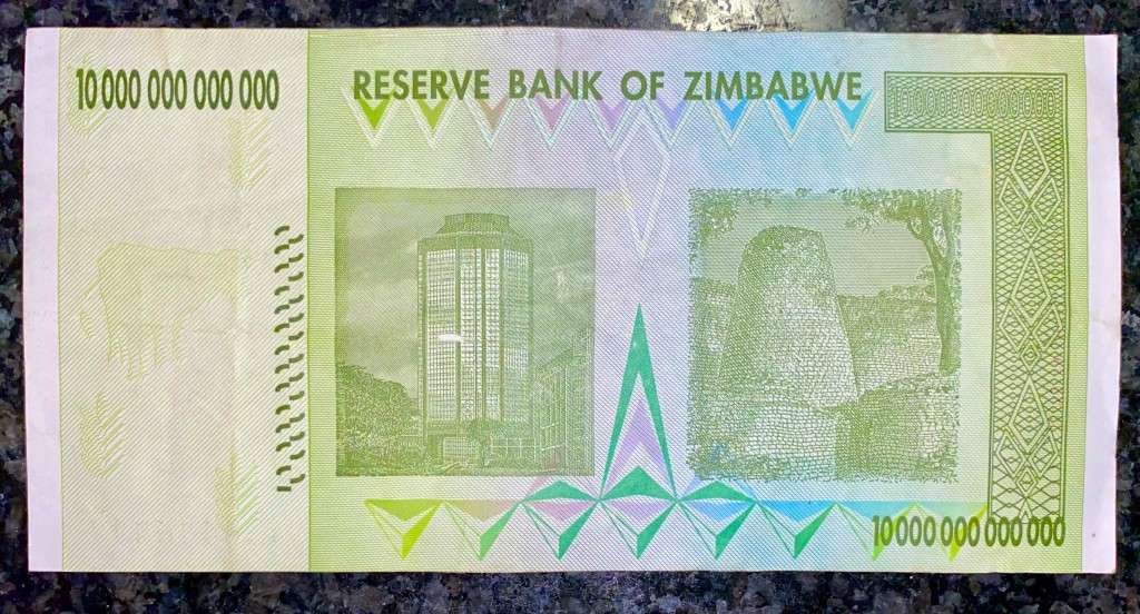 ZIMBABWE 10 TRILLION DOLLARS AA0436577 HARARE 2008