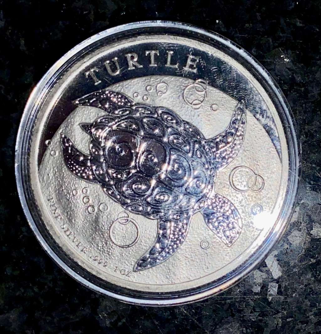 NEW ZEALAND 1OZ FINE SILVER 2 DOLLARS - HAWKSBILL TURTLE - NIUE 2017 IN CAPSULE