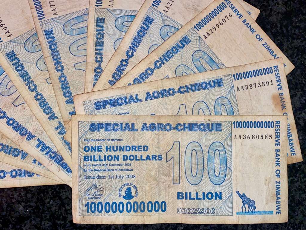 ZIMBABWE 100 BILLION DOLLARS 2008 ARGO CHEQUE ALL AA (BID PER NOTE)