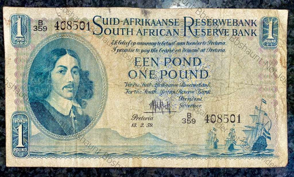 MH DE KOCK 1 POUND 13-2-1959 A/E 3RD ISSUE B359