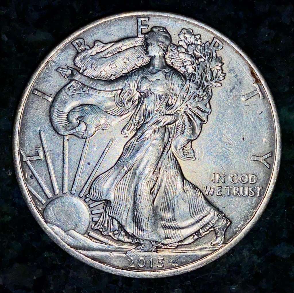 U S A SILVER 1OZ - 1 DOLLAR - WALKING LIBERTY 2015 FINE SILVER 1OZ