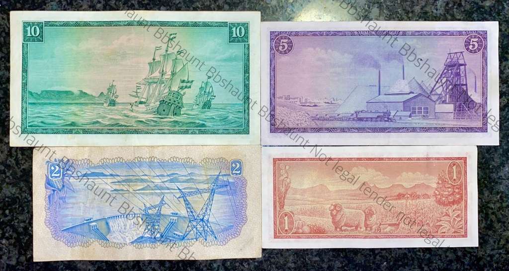 COMPLETE SET OF TW DE JONGH & DECIMALS R10 TO R1 -- 1967-1975 -- R2 IS D1 ( 1 BID TAKES ALL)