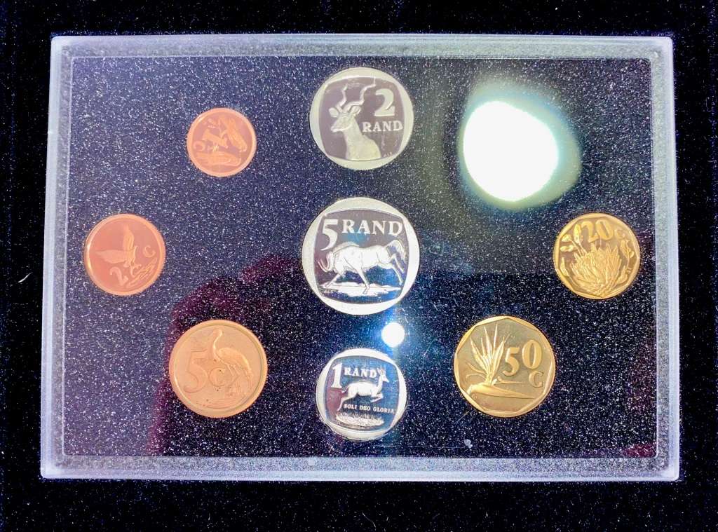SOUTH AFRICA MINT PROOF COIN SET R5 TO 1 CENT -- 1994 -- IN ORIGINAL BOX