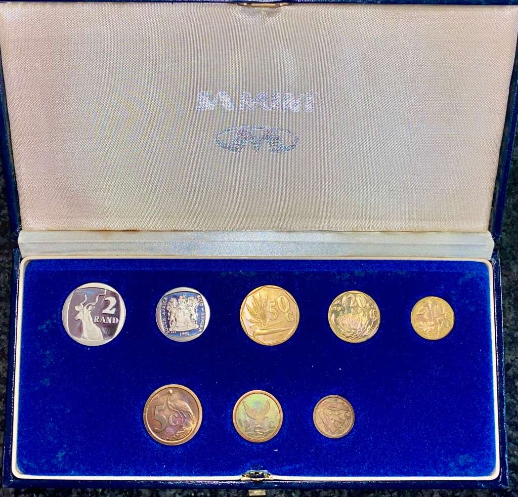 S A MINT PROOF COIN SET R2 TO 1 CENT - 1991 - IN BLUE S A MINT BOX