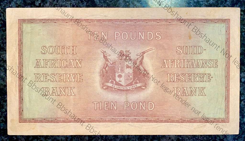 J POSTMUS 10 POUND 19TH APRIL 1943 - F2 - VAN RIEBEECK WTM E/A FIRST ISSUE