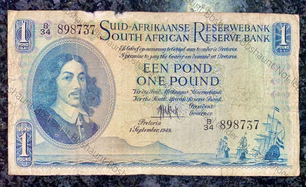 MH DE KOCK 1 POUND 1ST SEPTEMBER 1949 A/E 1ST ISSUE B34