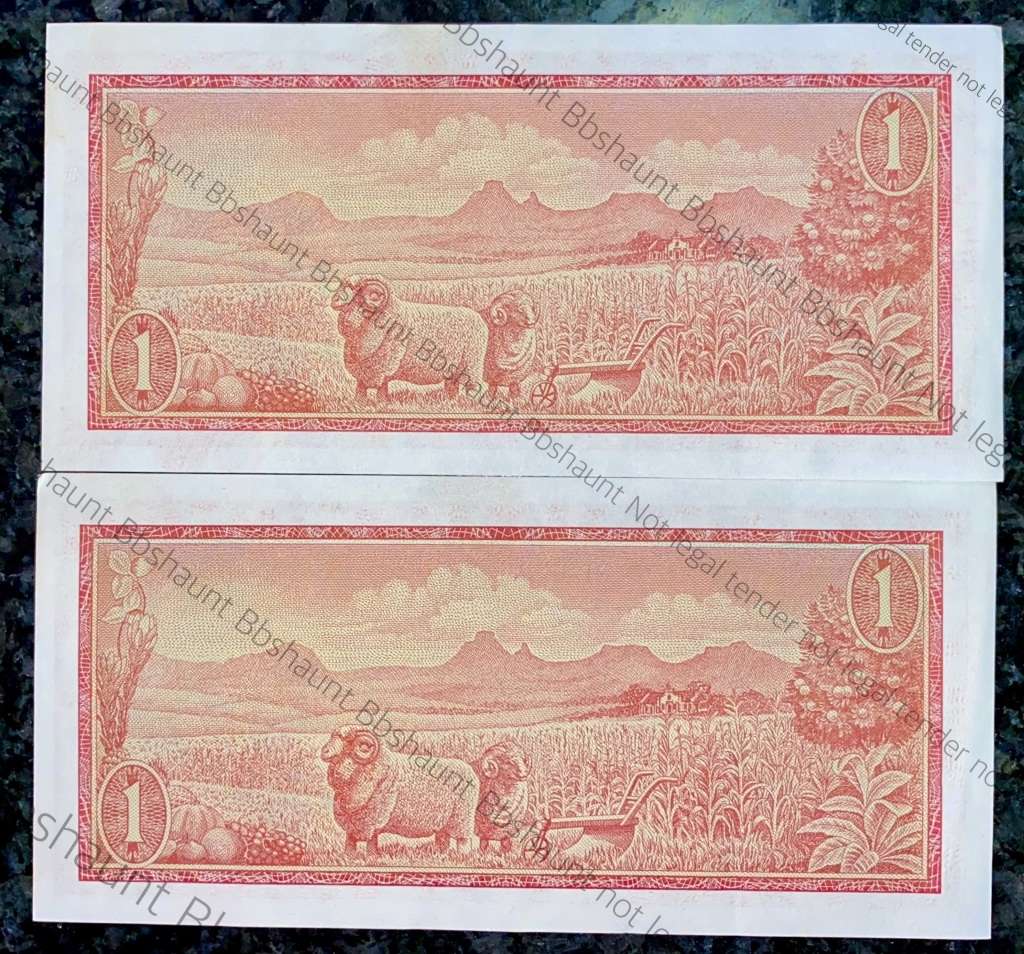 TW DE JONGH R1 IN SEQUENCE B472/483685-686 UNC -- 3RD ISSUE 1975(1 BID TAKES ALL)