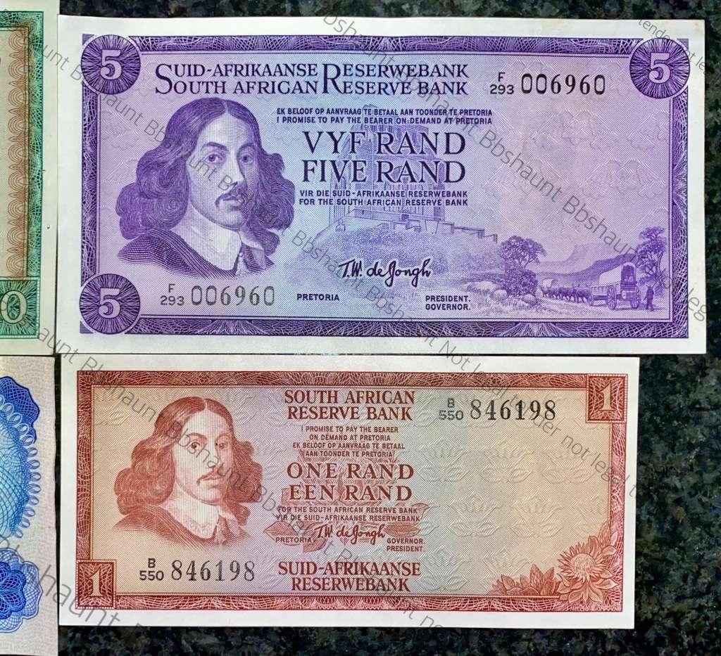 COMPLETE SET OF TW DE JONGH & DECIMALS R10 TO R1 - GOOD CONDITION 1967-1975 ( 1 BID TAKES ALL)