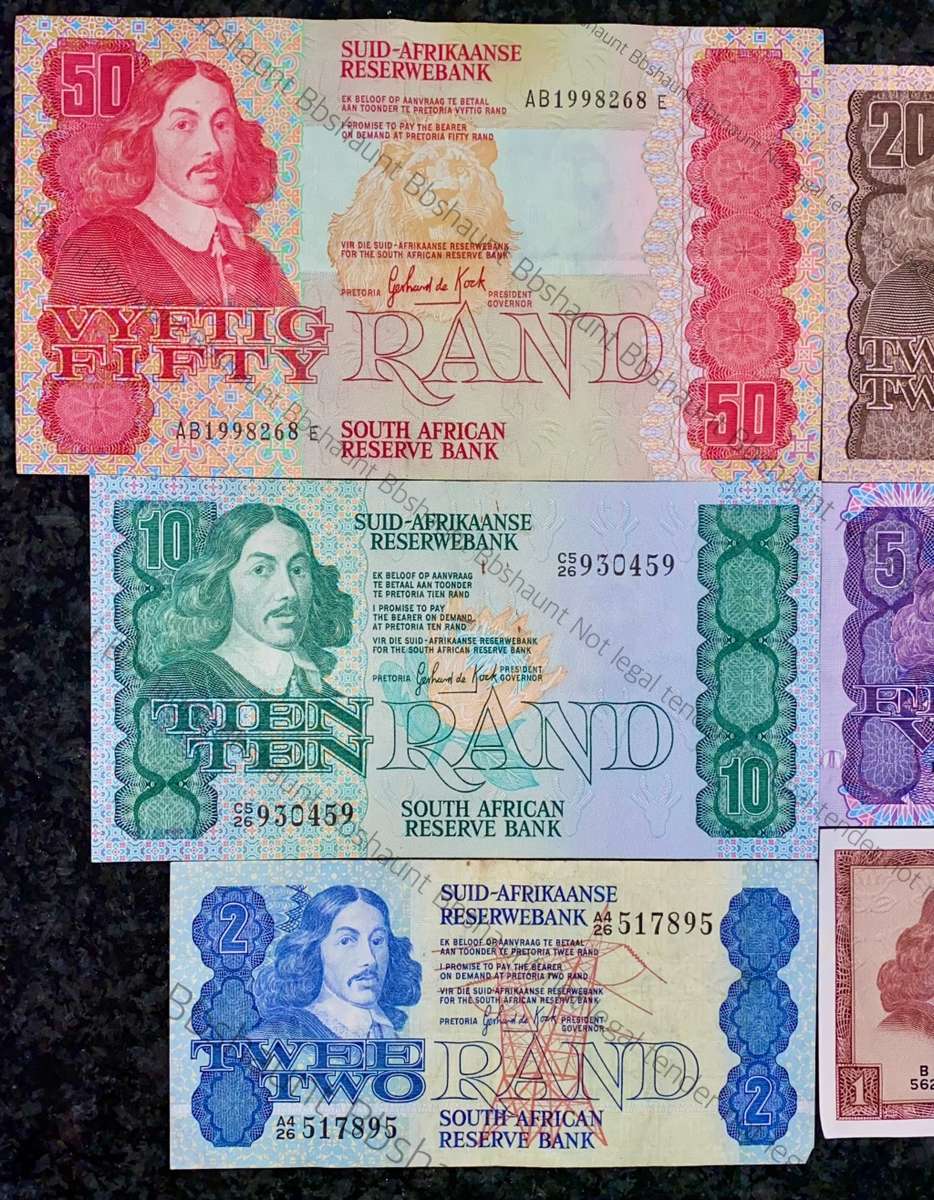 COMPLETE SET OF GPC DE KOCK & DECIMALS R50 TO R2 NICE CONDITION 1980s(R1 TW DE JONGH (1 BID TAKES AL