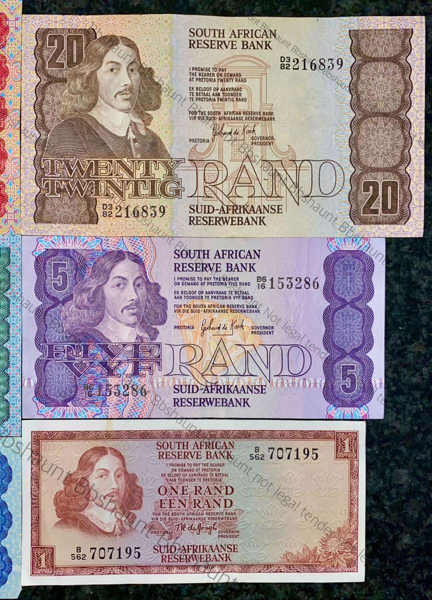 COMPLETE SET OF GPC DE KOCK & DECIMALS R50 TO R2 NICE CONDITION 1980s(R1 TW DE JONGH (1 BID TAKES AL