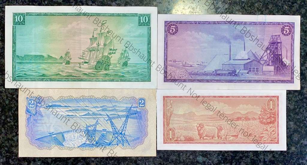 COMPLETE SET OF TW DE JONGH & DECIMALS R10 TO R1 - MOSTLY SPRINGBUCK WTM 1967-1975( 1 BID TAKES ALL)