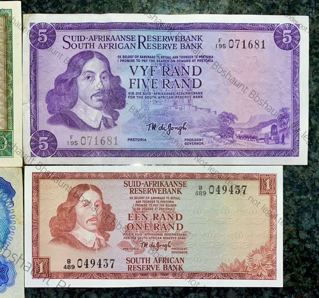 COMPLETE SET OF TW DE JONGH & DECIMALS R10 TO R1 - MOSTLY SPRINGBUCK WTM 1967-1975( 1 BID TAKES ALL)