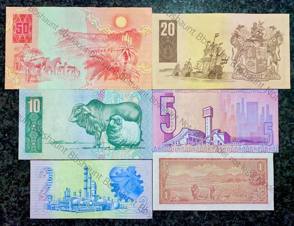 COMPLETE SET OF GPC DE KOCK & DECIMALS R50 TO R2 GOOD CONDITION 1980s(R1 TW DE JONGH (1 BID TAKES AL