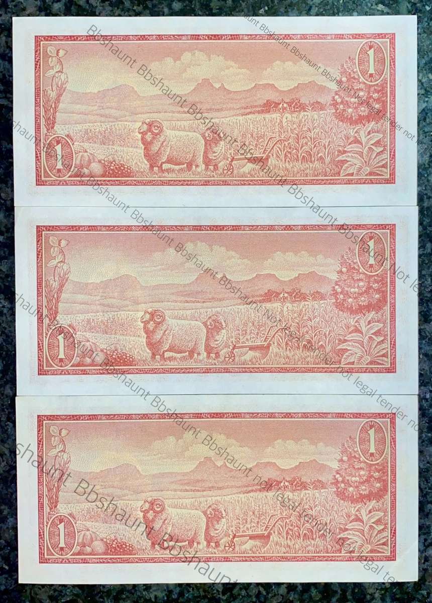 TW DE JONGH R1 IN SEQUENCE B551 /046963-962 & 674 UNC 3RD ISSUE 1975(1 BID TAKES ALL)