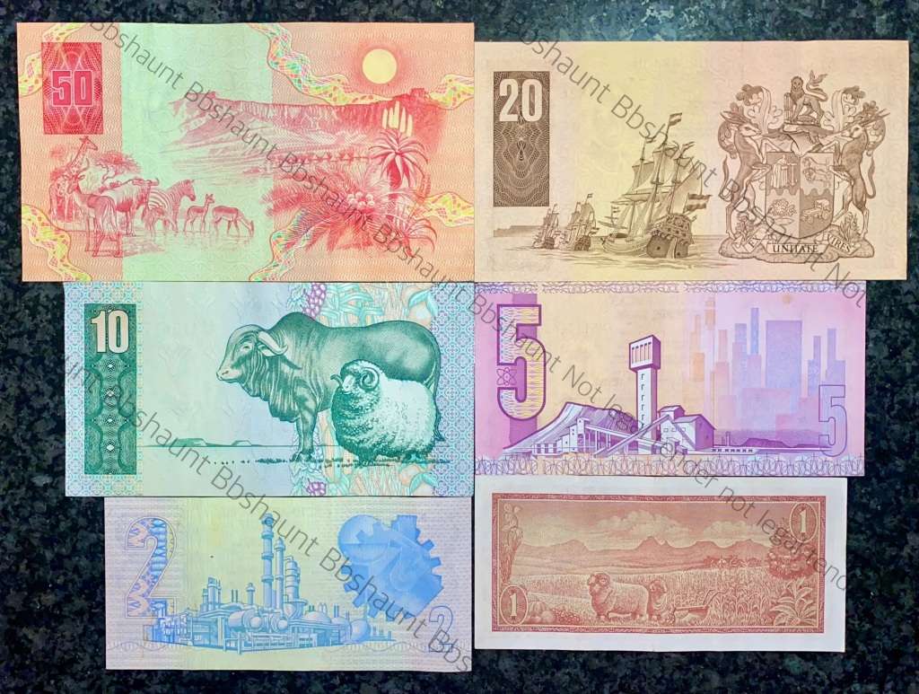 COMPLETE SET OF GPC DE KOCK & DECIMALS R50 TO R2 GOOD CONDITION 1980s(R1 TW DE JONGH (1 BID TAKES AL