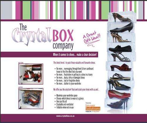 Clear shoe boxes