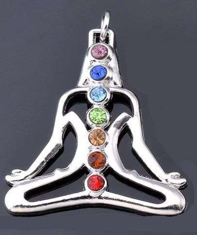 SILVER YOGA GODDESS 7 CHAKRA PENDANT