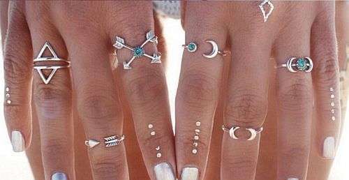 GYPSY TURQUOISE RINGS - SET OF 6