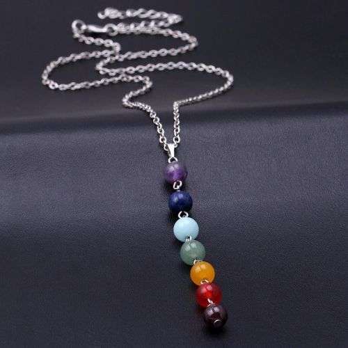 7 GEMSTONE CHAKRA PENDANT AND CHAIN