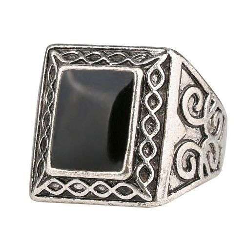 SQUARE SILVER PLATED RING - SIZE: 10