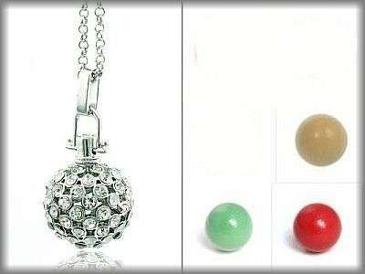 BLING ANGEL CALLER CHIME BALL PENDANT AND CHAIN