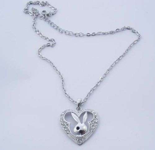 SPARKLING SILVER PLAYBOY PENDANT & CHAIN